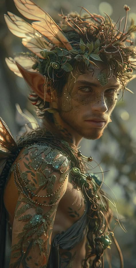 #aigenerated #midjourney #darkfantasyaesthetic #darkfantasyai #male #f... | TikTok Forest Elf Aesthetic Male, Male Pixie Fantasy Art, Oberon Aesthetic, Mermaid Male, Male Siren, Male Dryad, Male Fairies, Forest Elves, Male Fairy Outfit