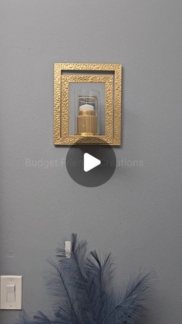 Diy Wall Candle Holders, Wall Candle Holders Diy, Diy Sconces Ideas, Wall Scones Decor Ideas, Dollar Tree Frames, Wall Scones, Decor Hacks, Diy Picture Frames, Picture Holders