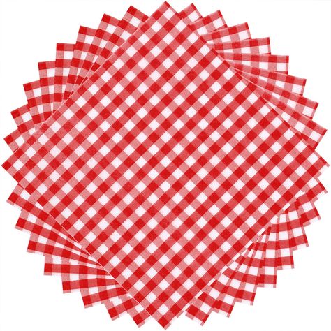 PRICES MAY VARY. What you get: you will receive 100 pieces of paper napkins in classic gingham checkered design, looks delicate and beautiful, sufficient quantity to meet your everyday use and replacements Softness and absorbency: these paper napkins are made of quality paper material for comfort and absorbency, dry your hands completely in seconds, designed to prevent the spread of foreign matters every day, good coaster and cup decoration, safe enough for daily use and various occasions Classi Bbq Christmas, Dinner Picnic, Country Themed Parties, Checkered Paper, Picnic Table Covers, Gingham Napkins, Plaid Napkins, Red Napkins, Checker Design