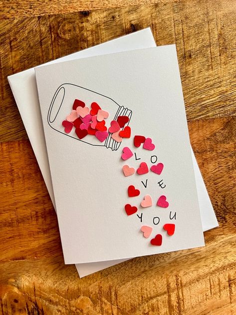 byLucyDesigns2020 - Etsy UK Handmade Cards For Boyfriend, Diy Cards For Boyfriend, Card Valentines Day, Handmade Gifts For Boyfriend, Card Design Handmade, Love Scrapbook, Personalised Gifts Diy, Birthday Gifts For Boyfriend Diy, Diy Birthday Gifts For Friends