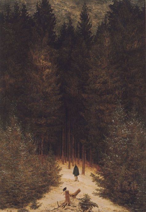 Caspar David Friedrich (1774-1840) Tasmania Wedding, Forest Magical, Lightning Storms, Forest Dark, Caspar David Friedrich, Forest Nature, Aesthetic Painting, Magical Forest, Ocean Photography