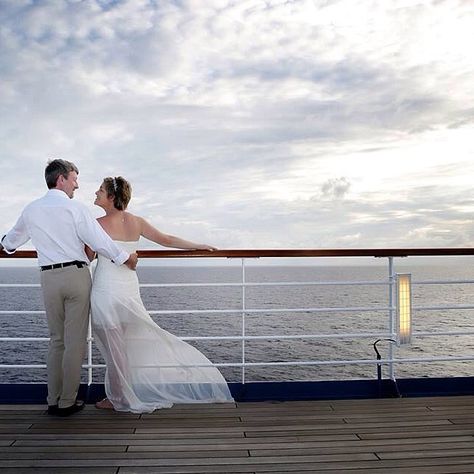 Boat Wedding Photos, Cruise Wedding Photos, Carnival Cruise Wedding, Looking At The Sunset, Night Sky Wedding, Disney Cruise Wedding, Cruise Photo, Wedding Carnival, Couple Cruise