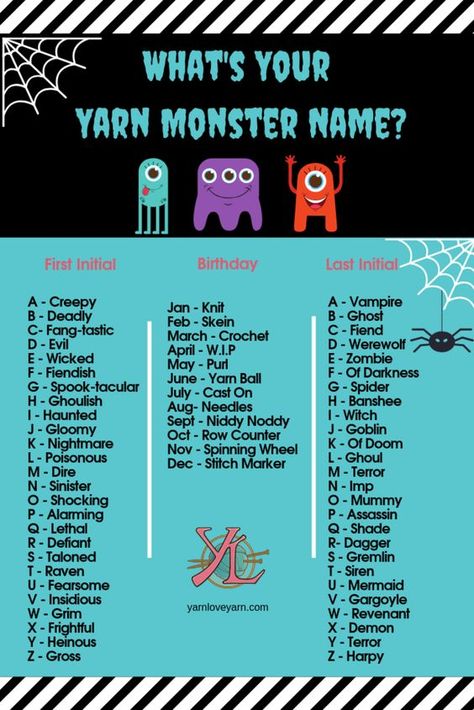 #NameGenerator Monster Names Ideas, Japanese Name Ideas, Name Ideas For Boys, Create Your Own Monster, Scary Names, Funny Name Generator, Yarn Monsters, Fun Names, Hippie Names