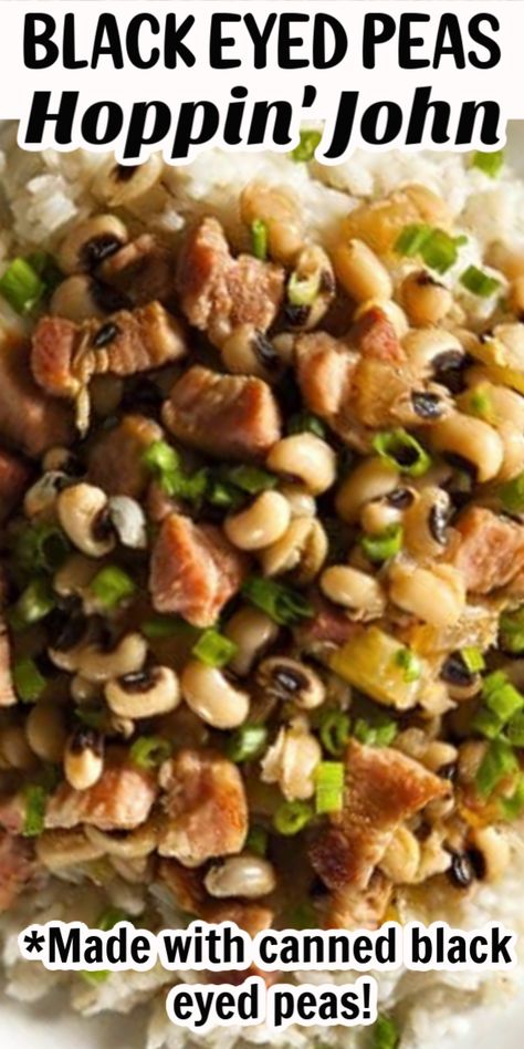 Blackeyed Pea Recipes, Hoppin John Recipe, Southern Thanksgiving Recipes, Black Eyed Peas Recipe, Hoppin John, Thanksgiving Appetizer Recipes, Southern Recipes Soul Food, Southern Dishes, Rice And Peas