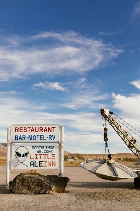 Extraterrestrial Highway Nevada, American Road Trip Aesthetic, Nevada Aesthetic, Extraterrestrial Highway, Road Trip America, Desert Road Trip, Nevada Photography, Satoshi Nakamoto, Unique Photos