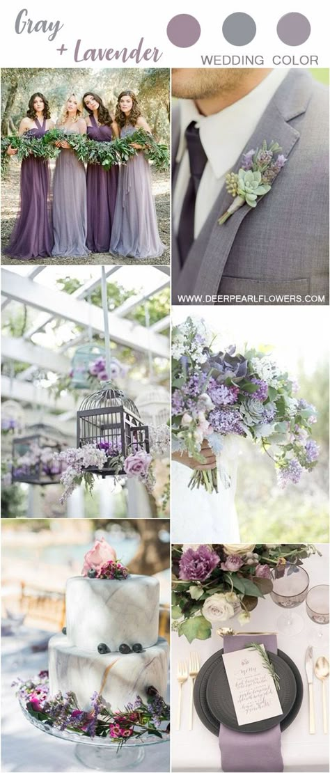 Color Ideas Wedding, Lavender Wedding Colors, Wedding Color Palette Ideas, Grey Wedding Theme, Lavender Wedding Theme, Gray Wedding Colors, Wedding Color Scheme, Wedding Color Ideas, Wedding Color Combos