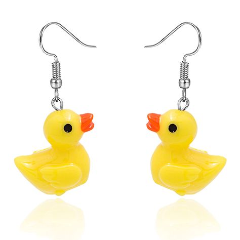 PRICES MAY VARY. 🦆Product Dimension: Duck earrings are approx. 17mm*42mm/0.67inch*1.65inch.proper size is convenient to carry and store, easy to replace anywhere optionally, will give you comfortable wearing experience. 🦆High quality material: Duck Earrings are made of alloy and resin,which is not easy to fade.These Duck Earrings are hypoallergenic, lead and nickel People with sensitive skin can also wear it, It will not irritate your ears, Wear it with confidence. 🦆Unique design: Lovely Yell Yellow Duck Cartoon, Cartoon Earrings, Duck Earrings, Duck Cartoon, Cute Duck, Yellow Duck, Polymer Clay Charms, Clay Charms, Light Weight Earrings