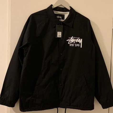 COPY - Black Stussy Coaches Jacket Stussy Zip Up, Stussy Collection, Stussy Jacket, Stussy Clothing, Windbreaker Outfit, Coaches Jacket, Street Fits, Overall Outfit, Smart Casual Men