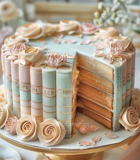 Book Cake, Gateaux Cake, Pretty Dessert, Crazy Cakes, Pretty Birthday Cakes, Just Cakes, Take The Cake, Cute Desserts, Fancy Cakes