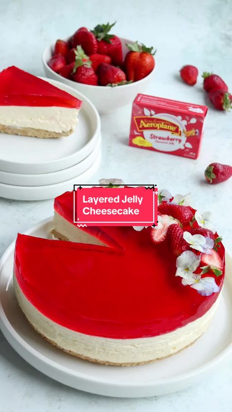 Lunch Recipies, Jelly Cheesecake, Jelly Slice, Fodmap Food, Slice Cake, Colourful Christmas, Layer By Layer, How To Make Cheesecake, Garden Food