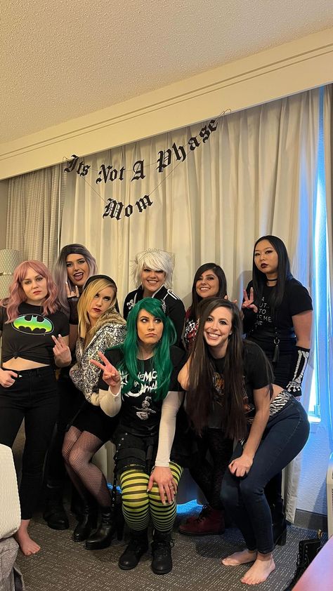 arosmarin10 on Instagram: It’s not just a phase 🤘 . #emo #mychemicalromance #bacheloretteparty #wedding #scenekid #fyp #reels #explore #reelsinstagram Emo Night Bachelorette, 2000s Emo Party Theme, Emo Party Aesthetic, Emo Party Food, Emo Party Ideas, Emo Picnic, Emo Party Decorations, Emo Party Outfit, Emo Night Party