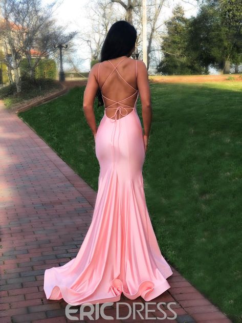 Pink Prom Dresses Mermaid, Sweep Train Prom Dress, Popular Prom Dresses, Mermaid Pink, Prom Dresses Long Pink, Spaghetti Strap Prom Dress, Pink Prom Dress, Pink Mermaid, Prom Dresses For Sale