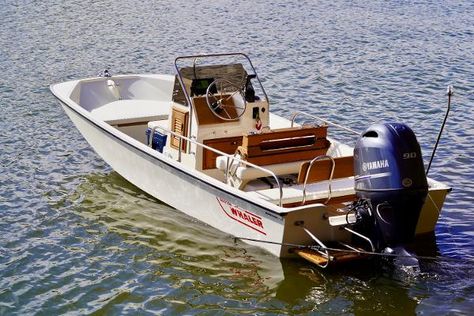 Check out this Used 1980 Boston Whaler 17 Montauk for sale in New York, NY 10001. View this Center Console and other Power boats on boattrader.com Boston Whaler Boats, Striped Bass Fishing, Yamaha Engines, Marine Anchor, Boston Whaler, Diy Boat, Custom Matches, Striped Bass, Hydraulic Steering