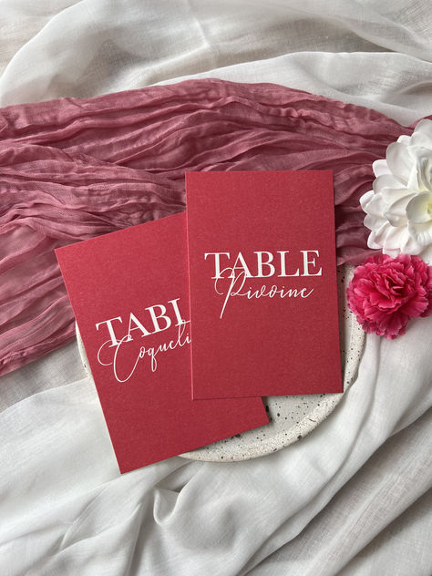 Nom de table de mariage Amour Made In France, Roses, France