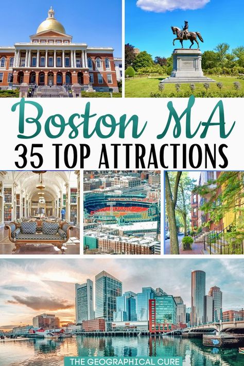 Pinterest pin for landmarks in Boston Map Of Boston Attractions, Visiting Boston In The Summer, Things To See In Boston Ma, What To See In Boston, Free Things To Do In Boston, Things To Do Boston Ma, Best Of Boston, A Day In Boston, Travel To Boston