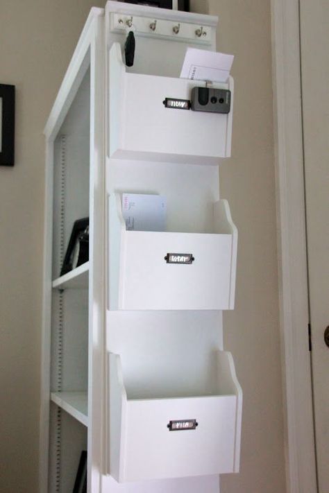 The top 30 Ideas About Diy Wall File organizer - Home Inspiration and Ideas | DIY Crafts | Quotes | Party Ideas Office Wall Organization, Organization Wall, Office Organization Files, Office Idea, Office Organisation, Paper Organizer, Desk Drawers, Wall File, File Organizer