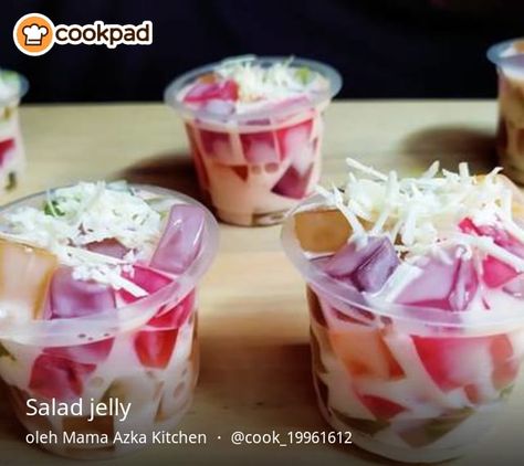 Salad Jelly Cup, Jelly Salad, Jelly Cups, Resep Salad, Culinary Recipes, Cake Designs Birthday, Decadent Desserts, Cooking Kitchen, Taste Buds