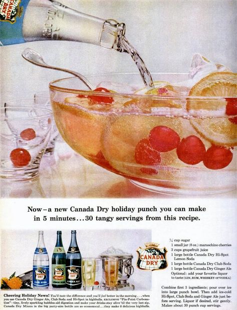 For a retro party: Vintage holiday punch and cocktail recipes from the '50s & '60s - #vintagerecipes #classicrecipes #cocktailrecipes #punchrecipes #cocktails #alcoholicbeverages #holidayparties #christmasdrinks #drinkrecipes #holidaycocktails #christmaspunch #fifties #sixties #clickamericana Ic Recipes, Holiday Punch, Classic Cocktail Recipes, Retro Food, Christmas Punch, Men Party, Valentine Dinner, Food Party, Party Punch