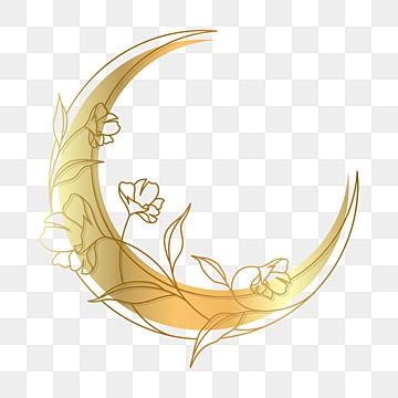 Crescent Moon With Flowers, Moon With Flowers, Ramadan Clipart, Moon Frame, Ramadan Printables, Ramadan Vector, Moon Clipart, Crown Png, Moon Vector