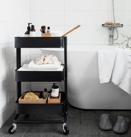 Best Of Ikea, Ikea Raskog Trolley, Ikea Trolley, Ikea Jars, Ikea Storage Solutions, Ikea Cart, Ikea Raskog, Recessed Shelves, An Organized Home