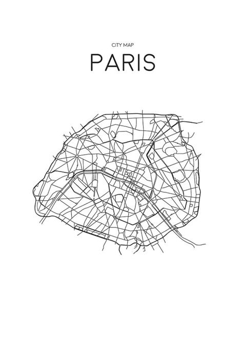 Trouva: City Map Paris A3 Unframed Print Paris Map Illustration, Paris Map Print, Haring Art, Street Map Art, Plan Paris, New York City Map, East End Prints, Maps For Kids, London Map