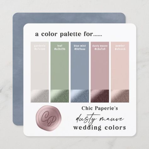 Dusty Mauve & Blue 2022 Wedding Color Palette Card Colors That Compliment Dusty Blue, Mauve Blue Wedding, Champagne Wedding Colors Palette, Dusty Blue Color Pallete, Dusty Blue Palette Colour Schemes, Wedding Color Combos Spring, Mauve Summer Wedding, Dusty Summer Color Palette, Sage Green Dusty Blue Blush Pink Wedding