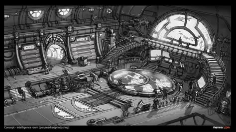 Spaceship Interior Concept Art, Visual Development Environment, Steampunk Laboratory, Concept Environment, Scifi Environment, Interior Concept Art, Spaceship Interior, Engine Room, Sci Fi Environment