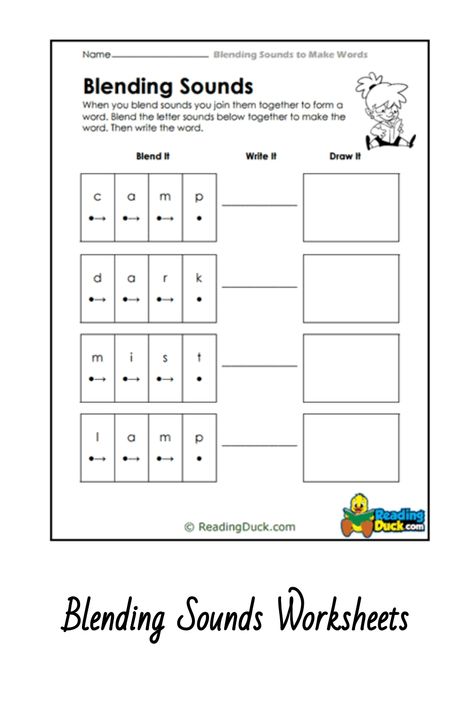 Through this big collection of worksheets, students develop one of the most critical phonemic awareness skills: blending sounds to form words. Blending Sounds Worksheets, Phoneme Blending, Sound Chart, Letter Reversals, Peer Learning, Multi Sensory Learning, Phonics Programs, Early Reading Skills, Blending Sounds