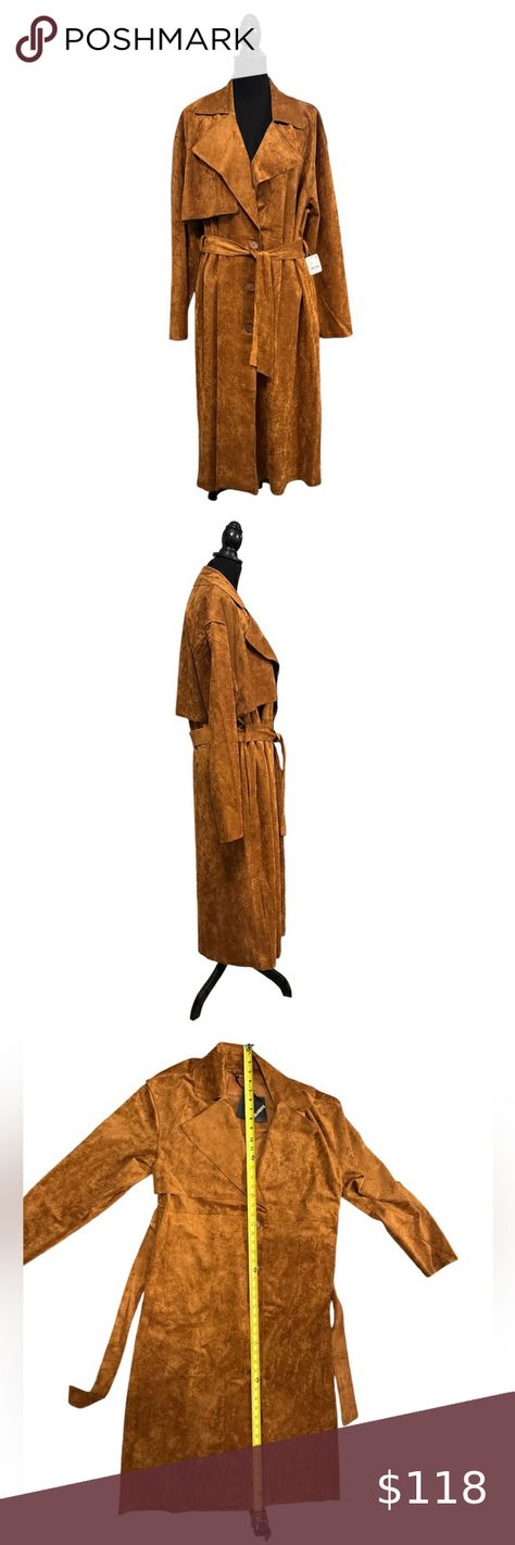 Free People x Blank NYC Vegan Suede Trench Coat in Chestnut NWT Size XL Nyc Vegan, Formal Workwear, Suede Trench Coat, Travel Party, Blank Nyc, Long Coat, Chestnut, Trench Coat, Work Wear