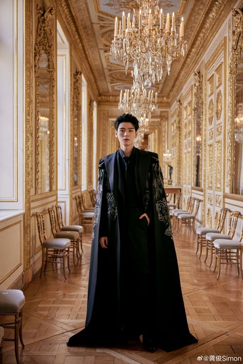 Korean Formal Outfit, Suit With Cape, Ballroom Extravaganza, 2023 Paris Fashion, Groom Suit Black, Fashion Startup, Egyptian Wedding, Mens Ballroom, Chinese Fancy Dress