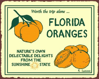 Florida Orange Juice, Juice Ad, March Challenge, Custom Street Signs, Florida Oranges, Retro Tin Signs, Florida Art, Crate Label, Florida Girl