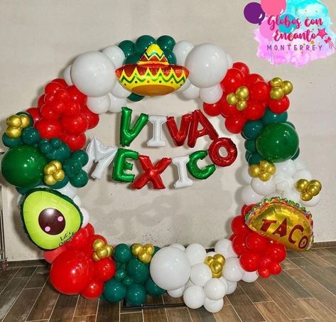 Mexico Balloon Garland, Fiesta Birthday Invitations, Mexican Independence Day, Mexican Independence, Mexican Party Decorations, Mexican Fiesta Party, Mexican Birthday, Fiesta Birthday, Mexican Party