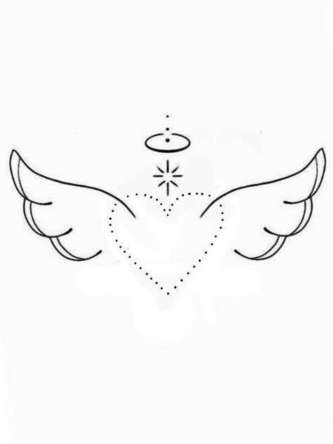 Small Angel Tattoo, Zen Tattoo, Doodle Art For Beginners, Beginner Tattoos, Angel Wings Tattoo, Angel Drawing, Memorial Tattoos, 1 Tattoo, Tattoo Feminina