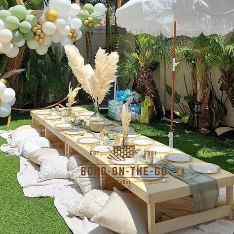 Picnic Diy, Boho Picnic Table, Wooden Outdoor Table, Foldable Picnic Table, Portable Picnic Table, Oc Fashion, Decoration Buffet, Table Foldable, Copy Cats