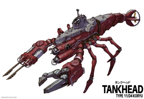 Dieselpunk Mech, Walking Tank, Mecha Tanks, Concept Vehicles Sci Fi, Robot Animal, Space Ship Concept Art, Hobby Ideas, Cool Robots, Arte Robot