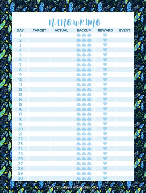 Are you participating in NaNoWriMo? Grab this free printable writing tracker to stay on target! Nanowrimo Tracker, Nanowrimo Word Count Tracker, Writing Tracker, Word Count Tracker, Personal Planner Inserts, Writing Printables, Mini Booklet, Pretty Stationery, Author Platform