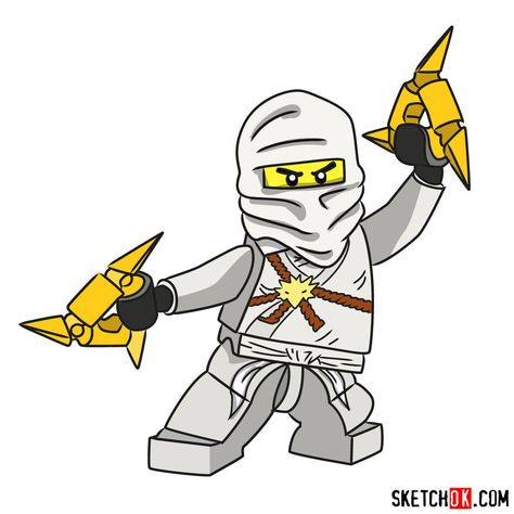 Lego Ninjago Characters, Ninjago Characters, Zane Ninjago, Ninjago Zane, Lego Ninjago Party, Zombie Cartoon, Lego Themed Party, Lego Ninjago Lloyd, Silhouette Sketch