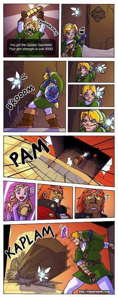 Ocarina of Time - Golden Gauntlets Ganon Link And Zelda, Ganondorf And Link, Ganondorf X Link, Link X Ganondorf, Dbz Reference, Oot Link, Hyrule Castle, Legend Of Zelda Memes, Zelda Funny