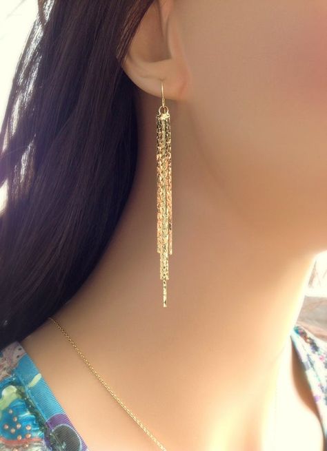 Prom Accessories Gold, Dangly Earrings Gold, Gold Prom Jewelry Earrings, Gold Dangly Earrings, Prom Jewelry Gold, Gold Prom Jewelry, Gold Prom Earrings, Dangly Gold Earrings, Clip On Tassel Earrings