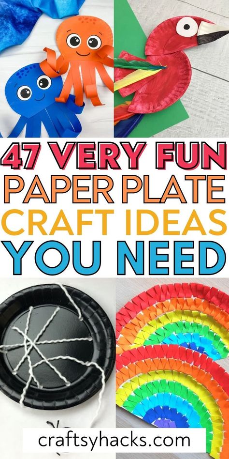 Crafting with your kids doesn't have to be crazy expensive when you use low budget supplies to create these paper plate kids crafts. These cute crafts with paper plates are great for kids of all ages to have fun with. Paper Plates Arts And Crafts, Crafts Using Paper Plates, Paper Plate Activity, Toddler Paper Plate Crafts, Paper Plate Crafts For Kids Easy, Paper Plates Crafts For Kids, Paper Plate Crafts For Preschoolers, Craft With Paper Plates, Crafts With Paper Plates