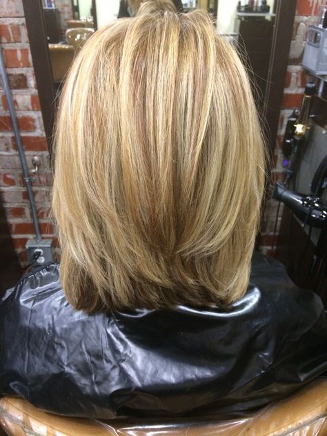 Long Layers Medium Length Hair Back View, Medium Layered Haircuts Back View, Back View Hairstyles, Back View Of Medium Length Layered Hair, Blonde Round Layers, Blonde Bob Back View, Heather Gardens, Short Bob, Medium Hair Cuts