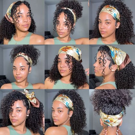 Quick Curly Hairstyles, Cabello Afro Natural, Natural Hair Styles For Black, Mixed Curly Hair, Hair Styles For Black Women, Hair Wrap Scarf, Quick Natural Hair Styles, Hair Scarf Styles, Cute Curly Hairstyles