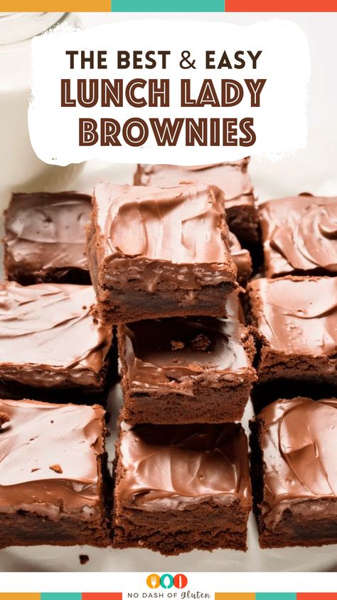 School Cafeteria Food, Lunch Lady Brownies, Bar Treats, Cafeteria Food, Creative Snacks, Lunch Lady, Brisket Recipes, School Cafeteria, No Bake Brownies