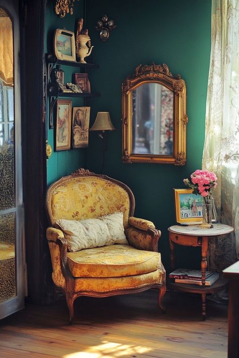 Embrace Nostalgia with Vintage Home Decor Styles 🏡✨ Incorporate vintage pieces into your home for a timeless and elegant look. Use antique furniture, classic textiles, and nostalgic accents. 🌿🕰️ #VintageHomeDecor #HomeDecor #ClassicStyle #InteriorDesign Vintage Antique Decor, Antique Interior Design Vintage Modern, 1920’s Decor, Antique Apartment, Decorating With Antique Furniture, Vintage Maximalism, 1920s Home Decor, Grandpa Chic, New Orleans Decor