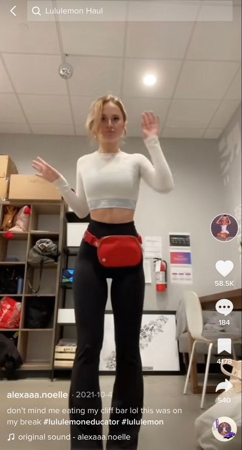 Lulu Outfit Aesthetic, Lulu Groove Pant Outfit, Groove Pants Outfit Lululemon, Lululemon Street Style, Working At Lululemon, Lululemon Employee Outfit, Lulemon Outfits Style, Lululemon Wide Leg Pants Outfit, Red Lululemon Leggings Outfit