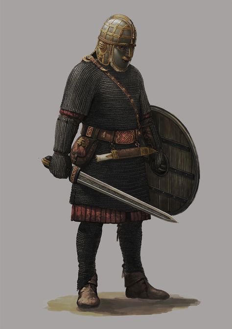 Anglo Saxon Warrior, Mount And Blade Bannerlord, Saxon History, Anglo Saxon History, Viking Character, Viking Armor, Historical Warriors, Ancient Armor, Ancient Warfare