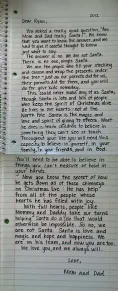 Santa Letter To Older Child, Santa Is Not Real Letter, Santa Reveal Letter, Spirit Of Santa Letter, What To Say When Kids Ask About Santa, Santa Truth Letter, Funny Letters To Santa, Letter To Child About Santa Truths, Santa Letter For Older Kids