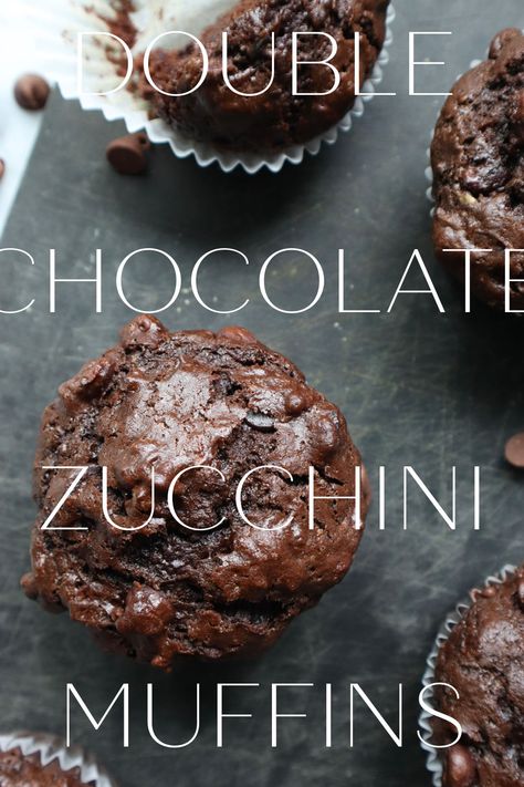 Double Chocolate Zucchini Muffins - My Sweet Savannah Healthy Chocolate Zucchini Muffins, Double Chocolate Zucchini Muffins, Healthy Chocolate Muffins, Mini Muffin Recipe, Zucchini Chocolate Chip Muffins, Chocolate Zucchini Muffins, Chocolate Muffin Recipe, Double Chocolate Muffins, Chocolate Zucchini Bread