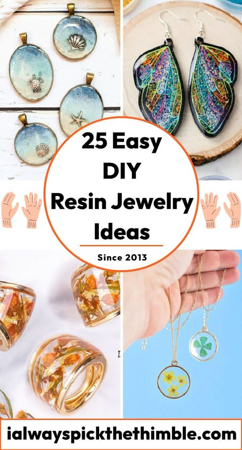 25 Resin Jewelry Making Ideas: How To Make Resin Jewelry Make Resin Jewelry, How To Make Resin Jewelry, Diy Resin Flowers, Resin Jewelry Ideas, Resin Jewelry Tutorial, Diy Resin Jewelry, Diy Resin Earrings, Resin Jewlery, How To Make Resin