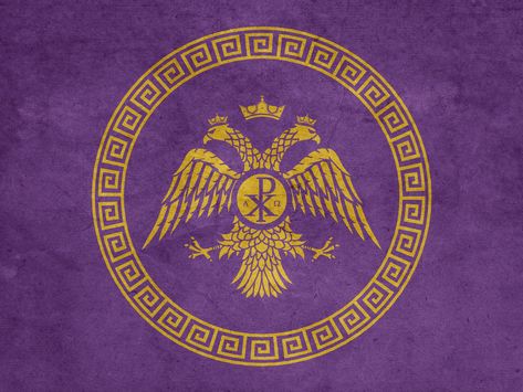 Byzantine Flag, Byzantine Army, Empire Symbol, Empire Wallpaper, Vintage Holy Cards, Byzantine Architecture, Eastern Roman, Greek And Roman Mythology, Early Middle Ages